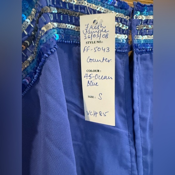 NWT Blue Embellished Sequins Mini Dress - Picture 8 of 8